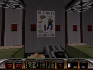 Duke Nukem is the Ultimate Warrior and there's a poster to prove it in Duke Nukem 3D