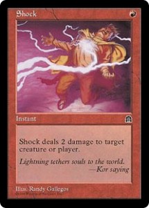 Stronghold's Shock was the torchbearer of Lightning Bolt