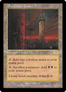 Phyrexian Tower the Black Legendary Land from Urza's Saga