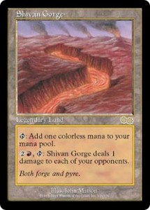 Shivan Gorge the Red Legendary Land from Urza's Saga
