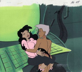 An animation cel of Virus and Nisa from Spicy City