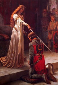 A Queen Knighting a Squire