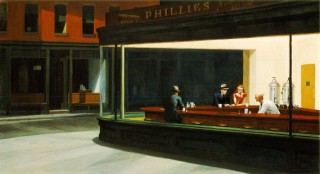 Edward Hopper's famous 1942 diner painting, "Nighthawks."