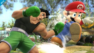 Little Mac punches Mario in Super Smash Bros