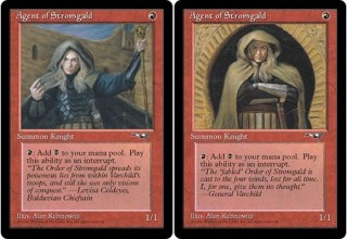 Both Versions of Agent of Stromgald from Alliances