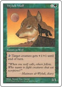 Fifth Edition's Wyluli Wolf originally printed in Arabian Nights