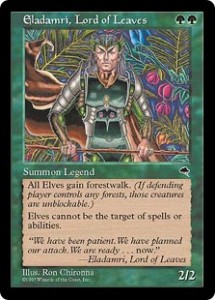 Eladamri. Lord of Leaves from Tempest is the First Leader for the Elves of Magic