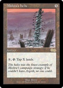 Mishra's helix from Urza's Saga could temporarily Mana screw target opponent