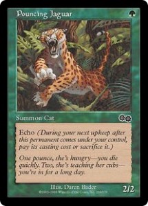 Pouncing Jaguar was one of Green's first Echo creatures from Urza's Saga