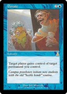 Donate from Urza's Destiny Spawned Countless Trade Decks