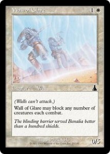 Wall of Glare from Urza's Destiny could Block Any Number of Attackers