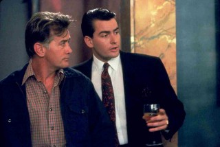 Charlie and Martin Sheen as Bud and Carl Fox in Wall Street
