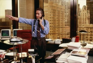 Gordon Gekko in his Wall Street Office