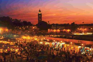 Marrakech at night in Morocco