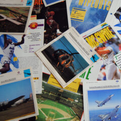 Sports Pages and Aviaation cards represent the needless stuff of a meandering generation